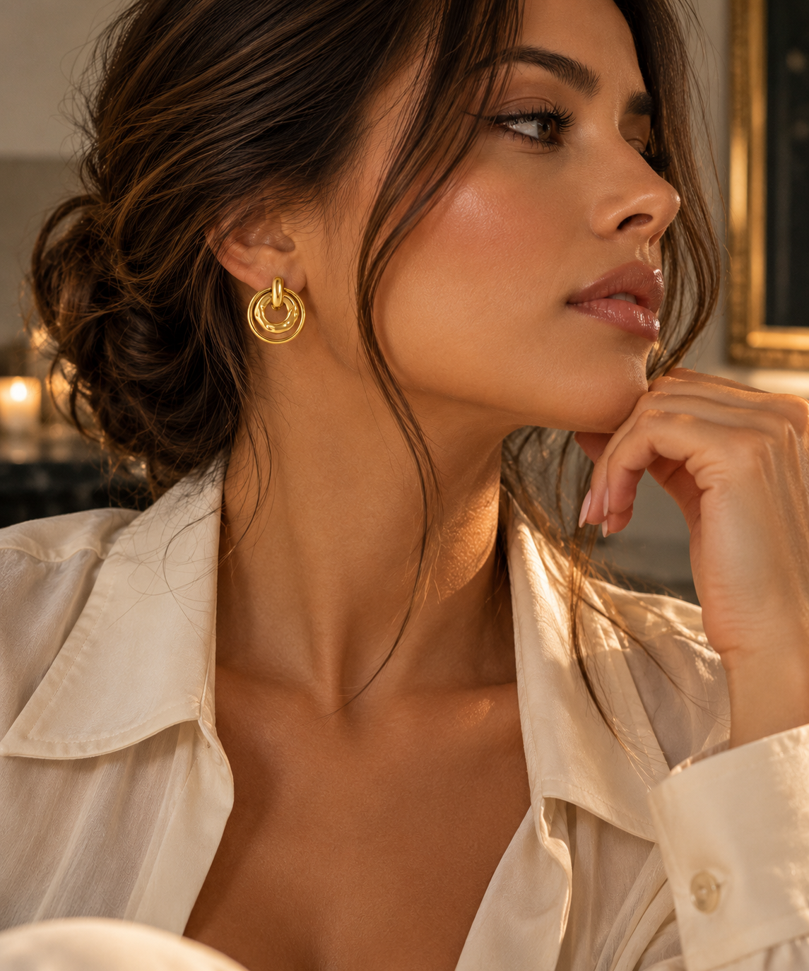 Boucles d’Oreilles Dorées en Acier Inoxydable – Design Élégant & Tendance