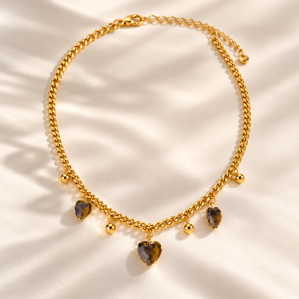 Collier Femme Doré avec Pendentifs Cœurs – Collier Élégant & Tendance